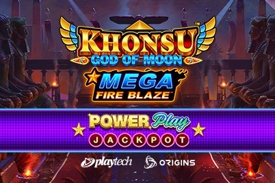 Mega Fire Blaze Khonsu God of Moon PowerPlay Jackpot Logo