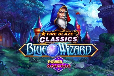 Fire Blaze: Blue Wizard PowerPlay Jackpot Logo