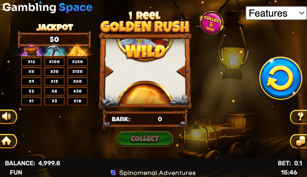 1 Reel Golden Rush – Screenshot 4