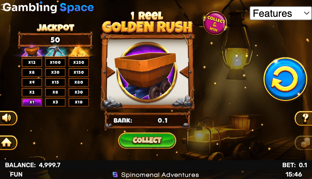 1 Reel Golden Rush – Screenshot 5