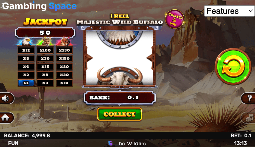 1 Reel Majestic Wild Buffalo – Screenshot 4