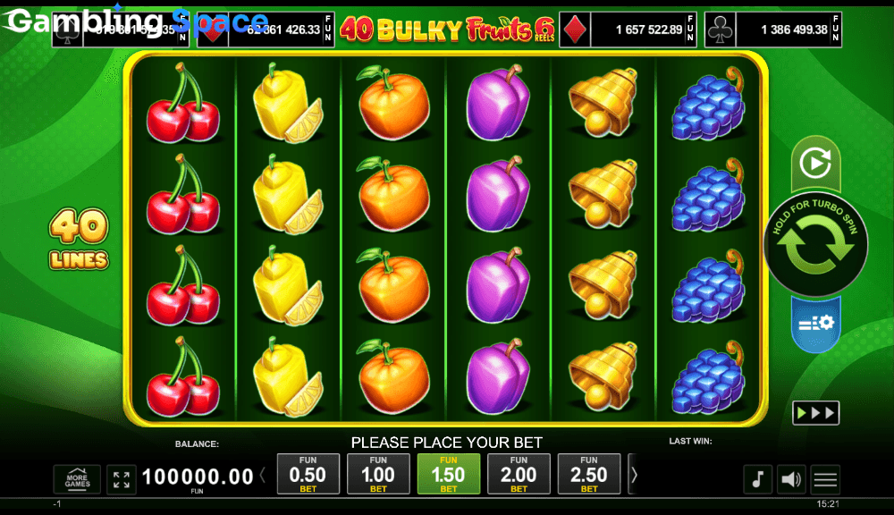 40 Bulky Fruits 6 Reels – Screenshot 1