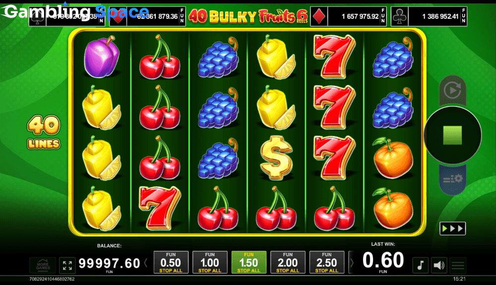 40 Bulky Fruits 6 Reels – Screenshot 3
