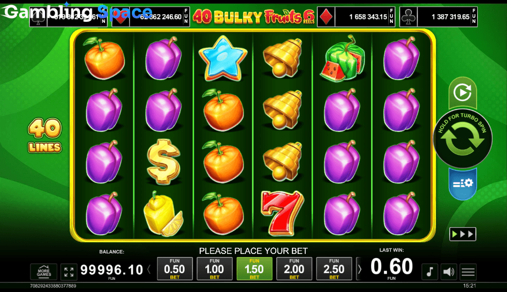 40 Bulky Fruits 6 Reels – Screenshot 4