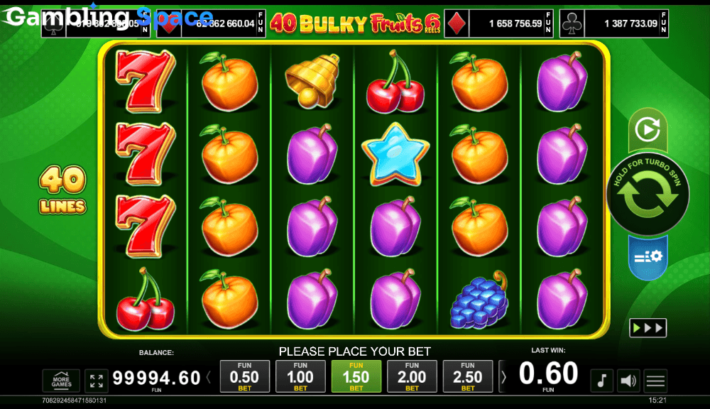 40 Bulky Fruits 6 Reels – Screenshot 5