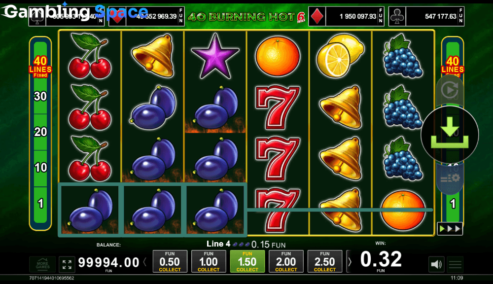 40 Burning Hot 6 Reels – Screenshot 5