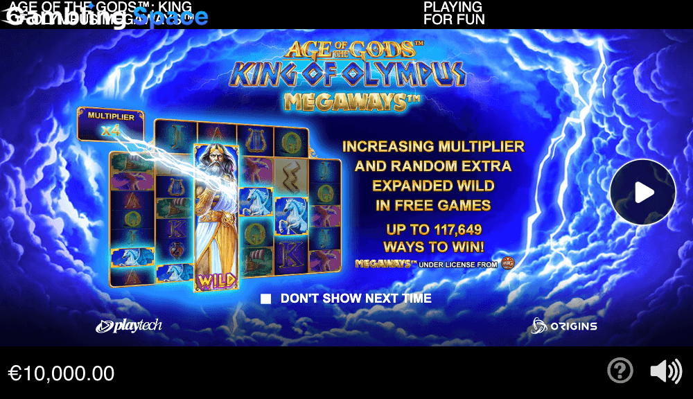 Age of the Gods King of Olympus Megaways – Screenshot 1