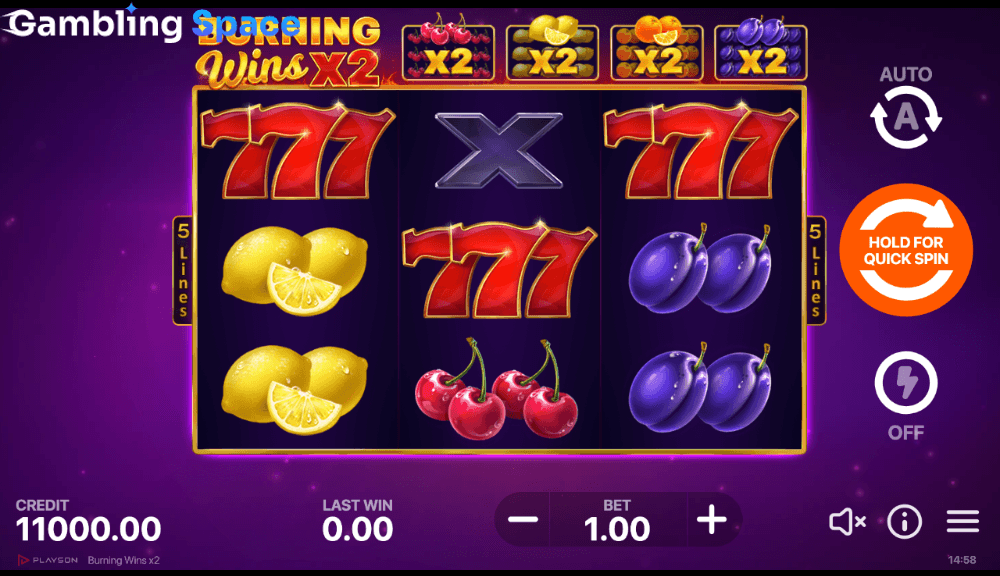 Burning Wins X2 – Screenshot 2