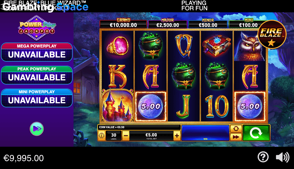 Fire Blaze: Blue Wizard PowerPlay Jackpot – Screenshot 3