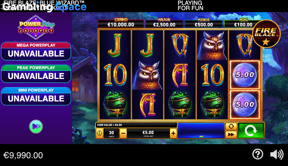 Fire Blaze: Blue Wizard PowerPlay Jackpot – Screenshot 4