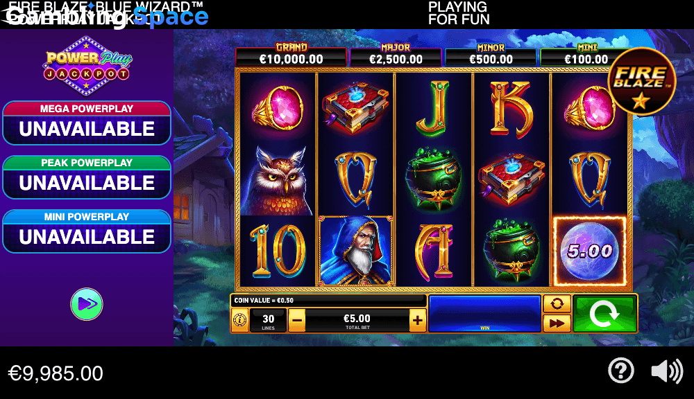 Fire Blaze: Blue Wizard PowerPlay Jackpot – Screenshot 5