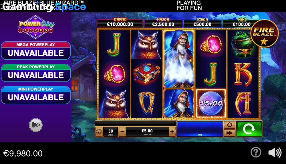 Fire Blaze: Blue Wizard PowerPlay Jackpot – Screenshot 6