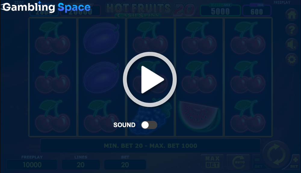 Hot Fruits 20 Cash Spins – Screenshot 1