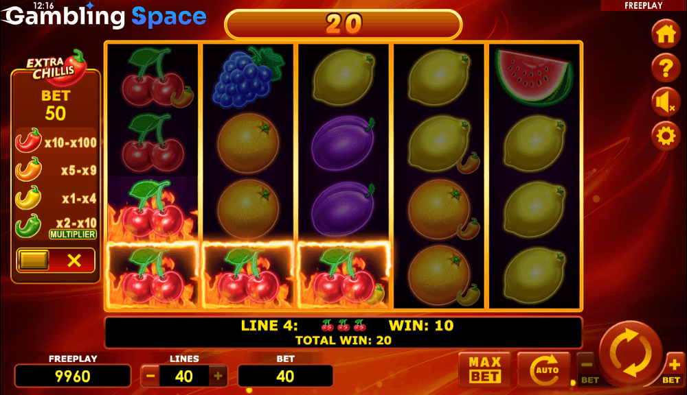 Hot Fruits 40 Extra Chillis – Screenshot 3
