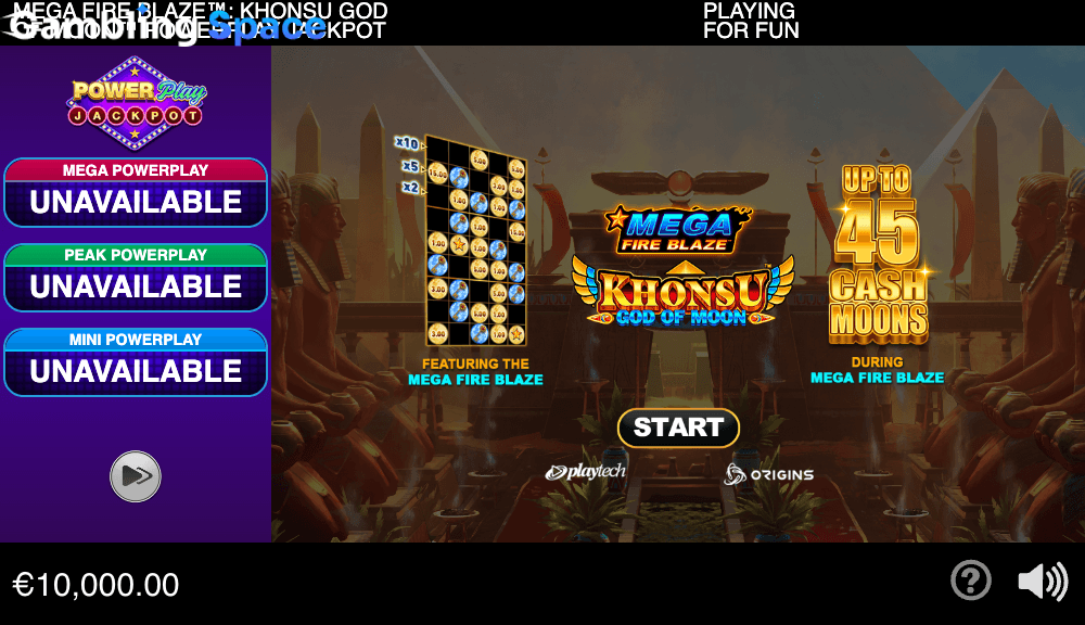 Mega Fire Blaze Khonsu God of Moon PowerPlay Jackpot – Screenshot 1