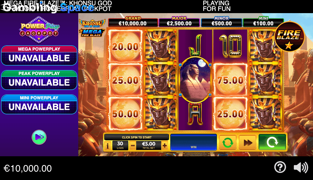 Mega Fire Blaze Khonsu God of Moon PowerPlay Jackpot – Screenshot 2