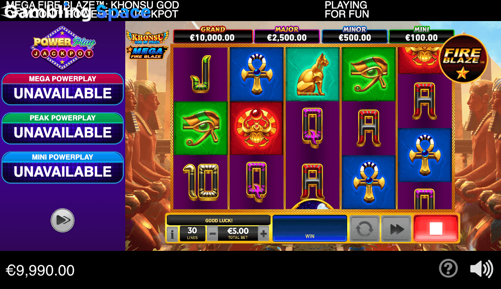 Mega Fire Blaze Khonsu God of Moon PowerPlay Jackpot – Screenshot 4