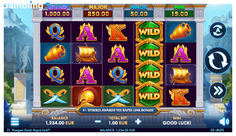 Pompeii Gold Rapid Link – Screenshot 2