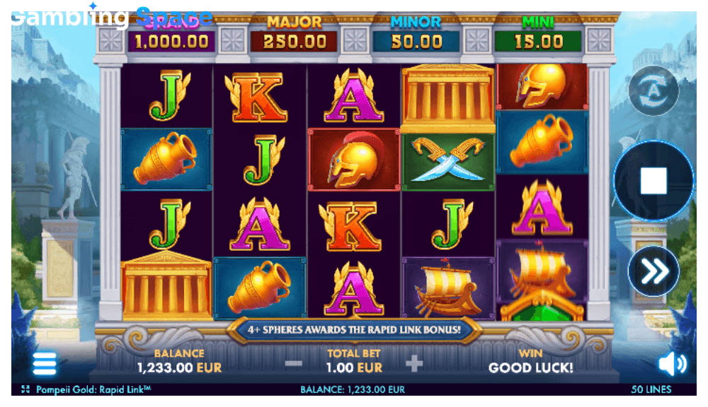 Pompeii Gold Rapid Link – Screenshot 3