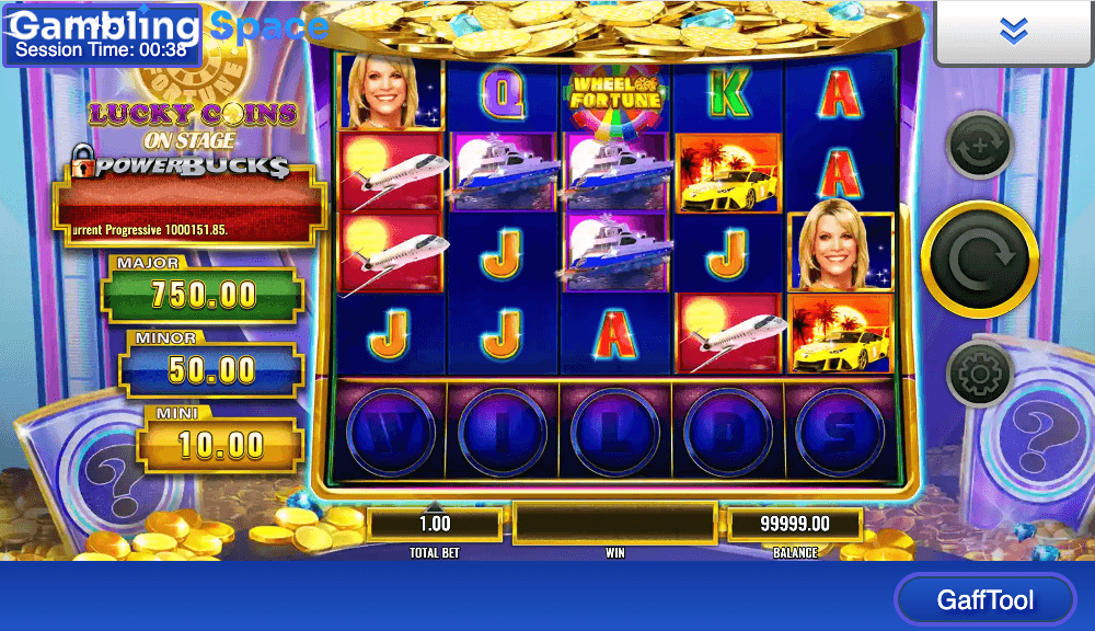 PowerBucks Wheel of Fortune Lucky Coins On Stage – Screenshot 2