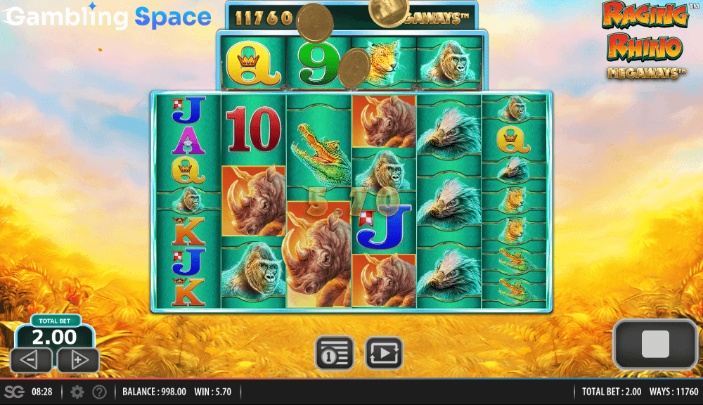 Raging Rhino Megaways – Screenshot 3