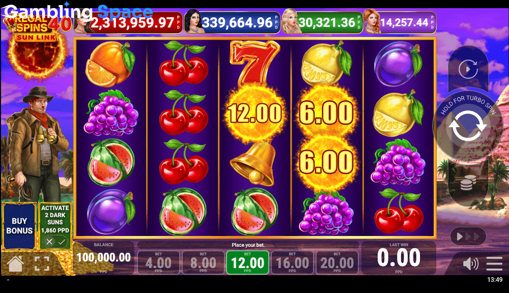 Regal Spins 40 Sun Link – Screenshot 2
