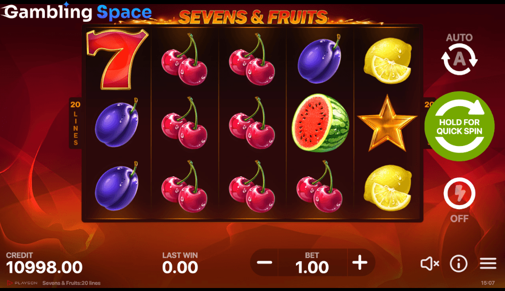 Sevens & Fruits: 20 Lines – Screenshot 4