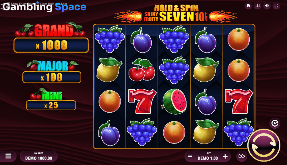 Shiny Fruity Seven 10 Lines Hold and Spin – Screenshot 1