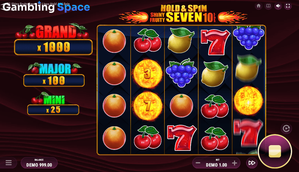 Shiny Fruity Seven 10 Lines Hold and Spin – Screenshot 2