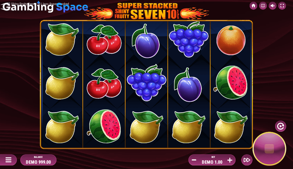 Shiny Fruity Seven 10 Lines Super Stacked – Screenshot 2