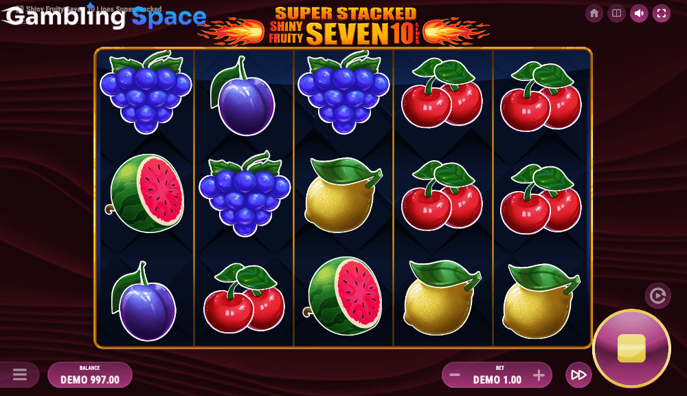 Shiny Fruity Seven 10 Lines Super Stacked – Screenshot 4