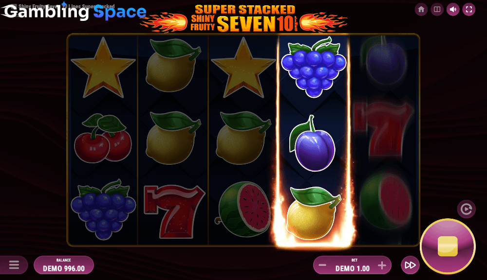 Shiny Fruity Seven 10 Lines Super Stacked – Screenshot 5