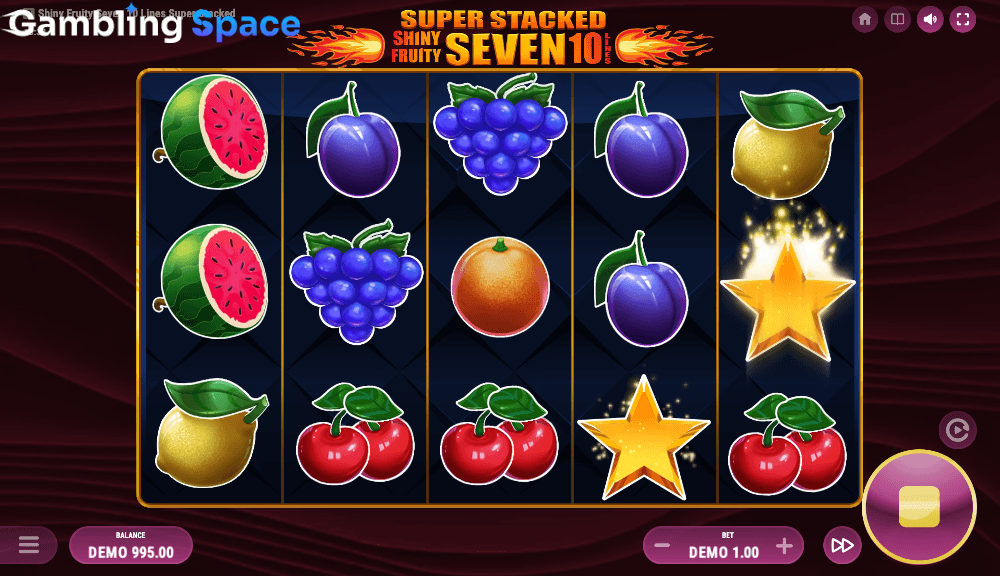Shiny Fruity Seven 10 Lines Super Stacked – Screenshot 6